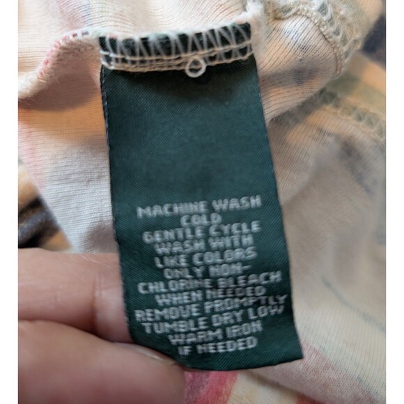 Lauren Ralph Lauren Hoodie Henley Top Size L Striped Southwestern Colorful - Picture 11 of 12